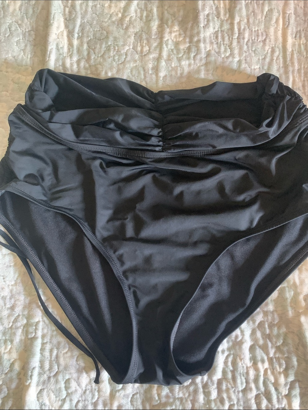 Black Women's High-Waist Swim Bottoms